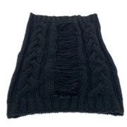 Yohji Yamamoto +NOIR ダメージ加工ケーブルニットネックウォーマー ブラック