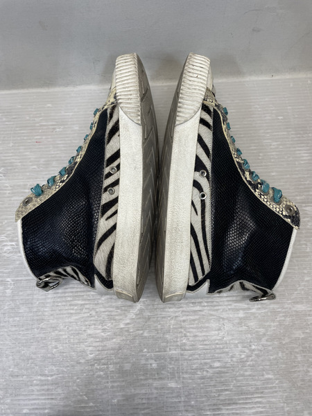 JIMMY CHOO MARTI レザー×ハラコ 切替 ハイカットスニーカー 40