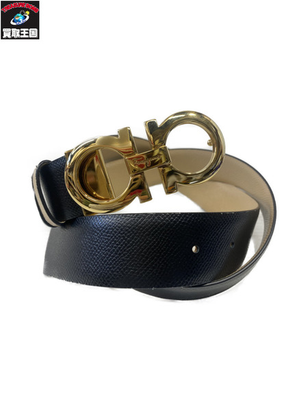 レディースラグ衣料 S.Ferragamo ダブルガンチーニ レザーベルト 黒