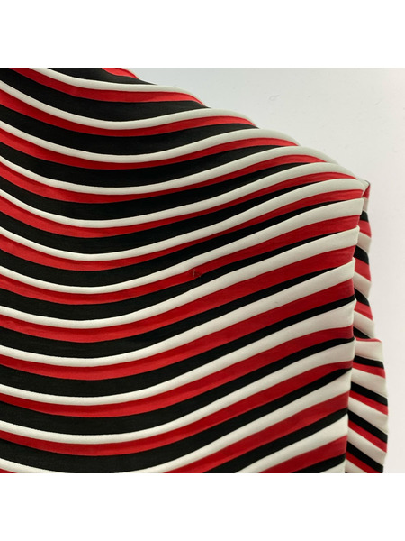 ISSEY MIYAKE 半袖Tシャツ・カットソー 半袖 横プリース カットソー 赤白[値下]