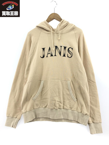 JANIS＆Co.ロゴプリントパーカー ベージュ[値下]