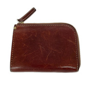 土屋鞄 コンパクトウォレット L字ファスナー レザー 茶