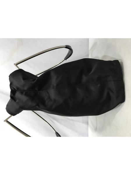 ハンドバッグ テスートナイロン プレートなし 無地 黒