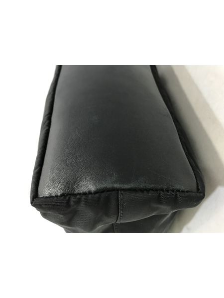 ハンドバッグ テスートナイロン プレートなし 無地 黒