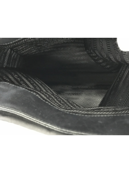 ハンドバッグ テスートナイロン プレートなし 無地 黒