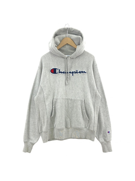 Champion REVERSE WEAVE パイルロゴパーカー M グレー[値下]