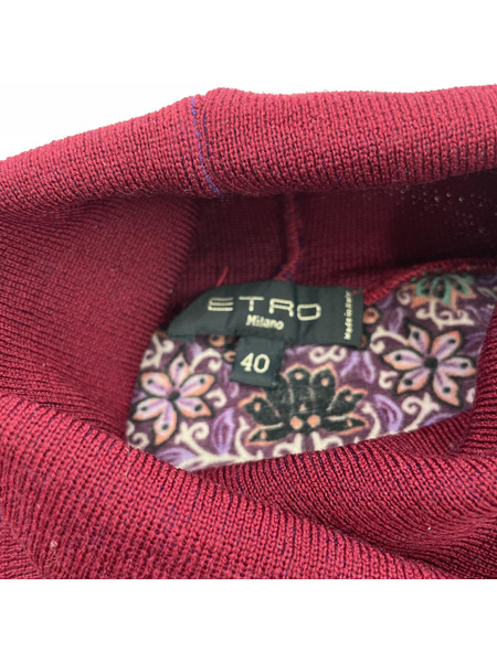 ETRO 122-15502-5864 ペイズリータートルニット（40）バーガンディ