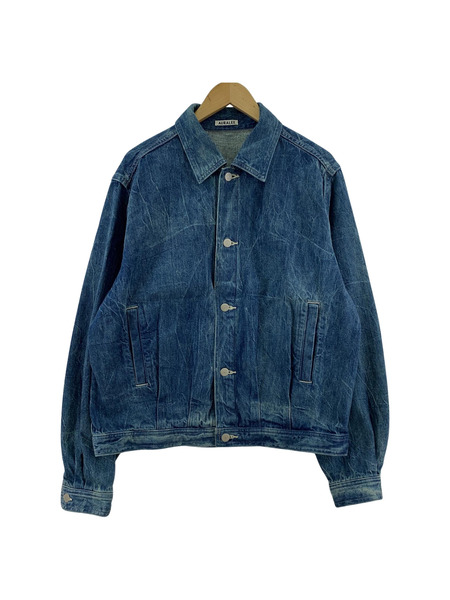 AURALEE SELVEDGE FADED LIGHT DENIM BLOUSON ブルー 4