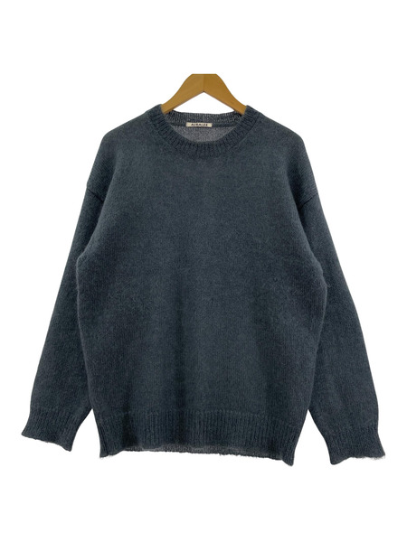 AURALEE 19AW SUPER KID MOHAIR KNIT 3 ブルー