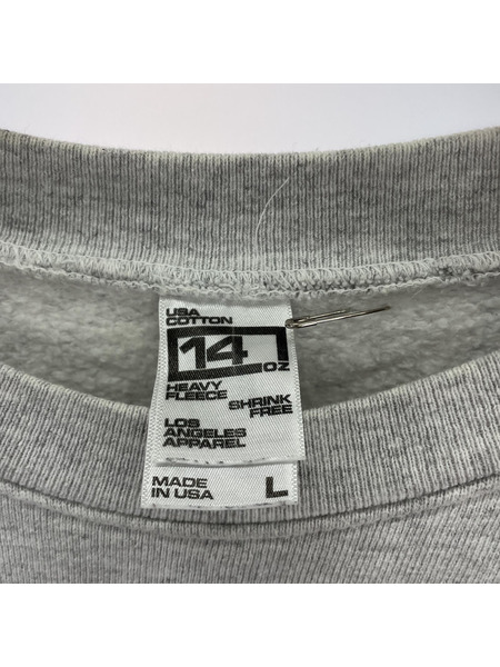 LOS ANGELES APPAREL スウェット・トレーナー 14oz グレー L