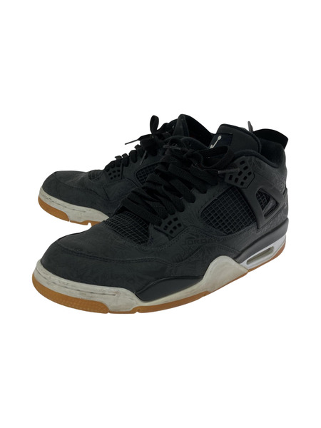 NIKE/Air Jordan 4 Retro Laser Black Gum/30cm