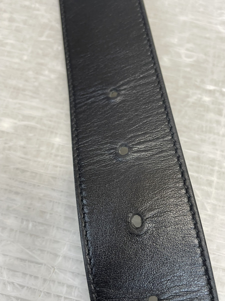 GUCCI GGマーモント シャイニーバックル ワイドレザーベルト ブラック