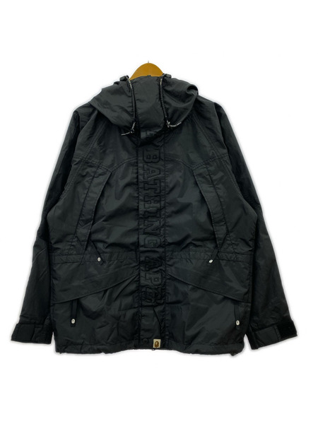 00s A BATHING APE ナイロンリップストップ マウンテンパーカー S 黒