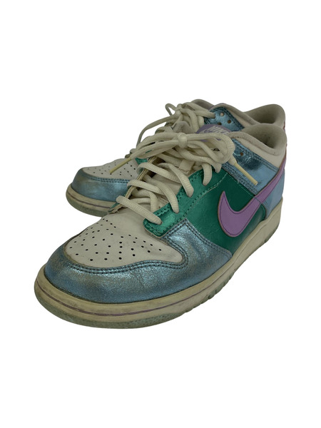 NIKE 09年 DUNK LOW GS GIRL YOUTH SNEAKERS METALLIC (24.0)