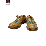 Tricker's ウィングチップチェックレザーシューズ ブラウン