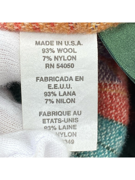 LAUREN-RL フリンジ コンチョ ネイティブ柄 ウールジャケット 1X マルチ