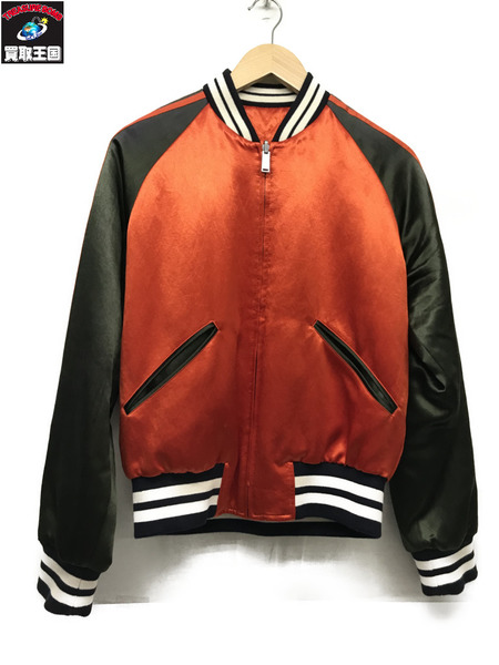 GUCCI 18SS Arm Side Logo Satin Reversible Bomber Jacket (44)