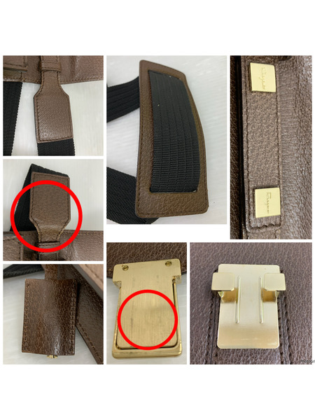 ハンドバッグ Ferragamoフェラガモ クラッチバッグ ブラウン