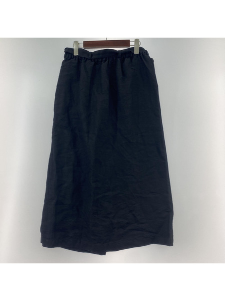 evam eva　linen wrap skirt　ブラック　M