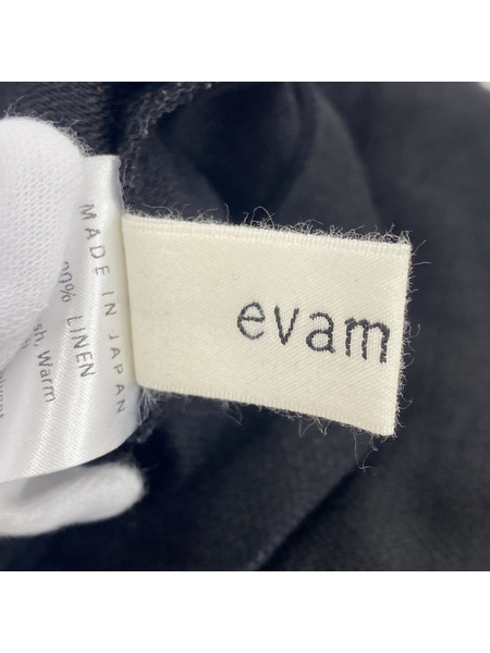 evam eva　linen wrap skirt　ブラック　M