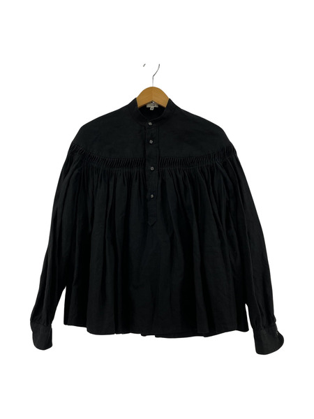 Scye 20SS Linen Tucked Half Placket Shirt BLK（38）[値下]