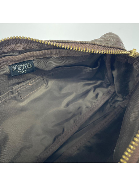 PORTER ボディバッグ SHINE WAIST BAG 茶