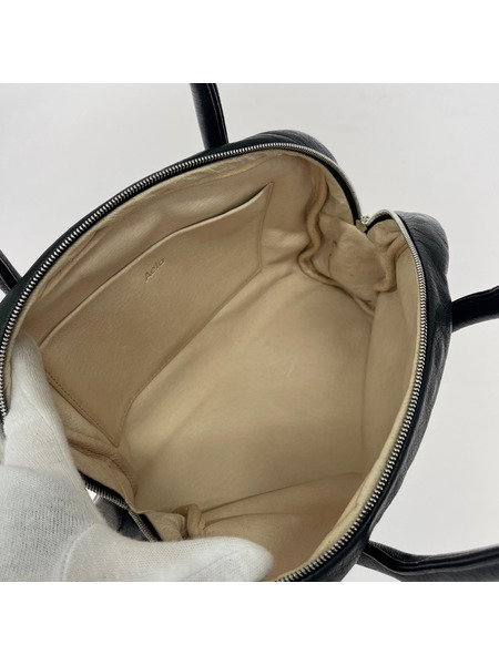 Aeta BOSTON S 鹿革×豚革 レザーミニボストンバッグ 黒 DA25[値下]