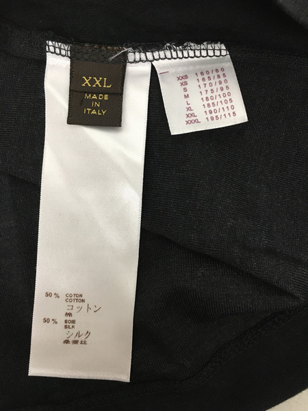 Louis Vuitton Vネック刺繍Tシャツ ブラック XXL H7Y10WJR4