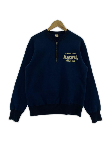 THE FLAT HEAD ハーフジップスウェットシャツ 紺 (L)