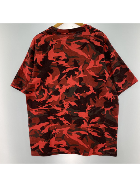 23ss Supreme S/S 胸ポケ カモ柄tee RED （M)