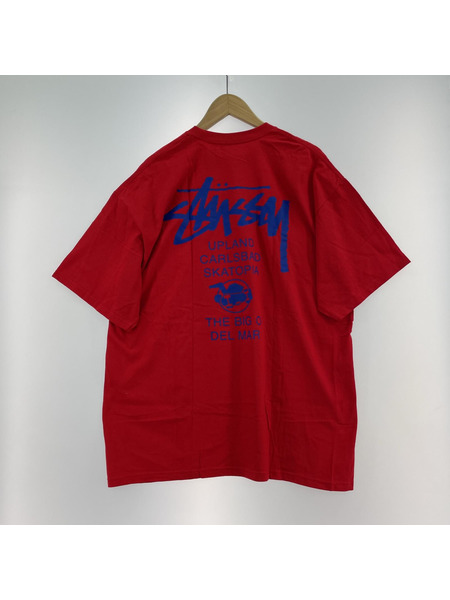 STUSSY　CA SK8 TOUR Tシャツ　レッド　XL