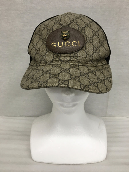 GUCCI　メンズラグ衣料 GGスプリーム タイガーメタル キャップ