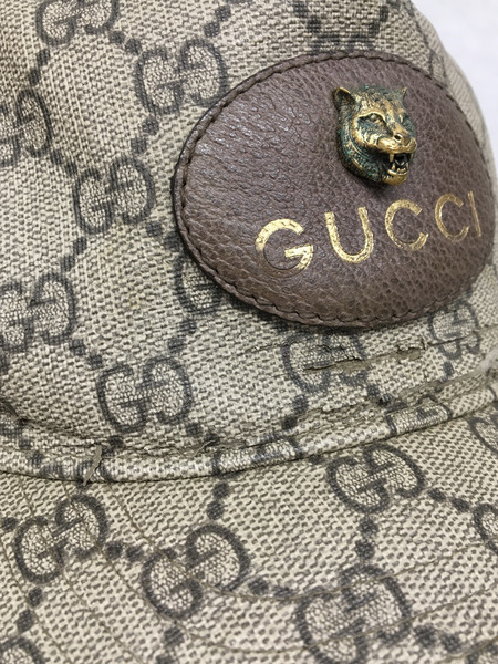 GUCCI　メンズラグ衣料 GGスプリーム タイガーメタル キャップ