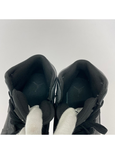 NIKE スニーカー AIR JORDAN 1 MID GS BLK/GRY (24.5)[値下]