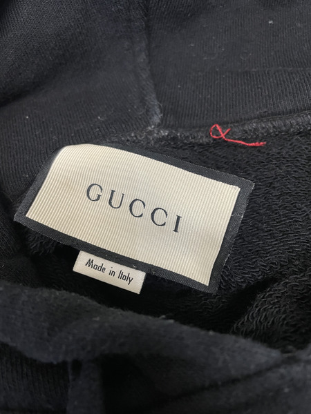 GUCCI インターロッキングGG柄 POパーカー S ブラック
