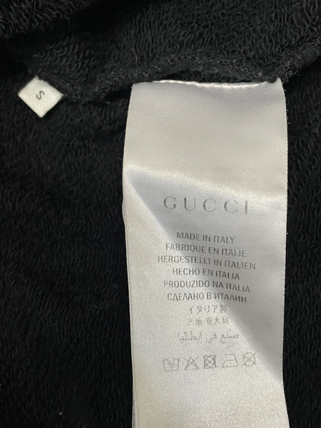 GUCCI インターロッキングGG柄 POパーカー S ブラック