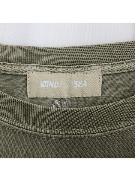 WIND AND SEA SLIDE L/S T-SHIRT カーキ[値下]