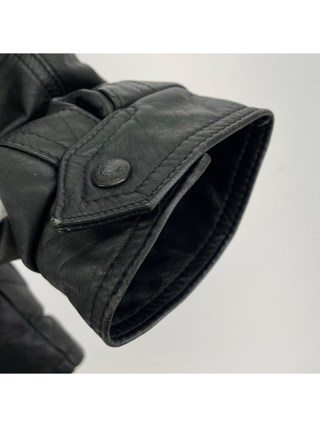 schott ダウンジャケット USA製 レザー 黒