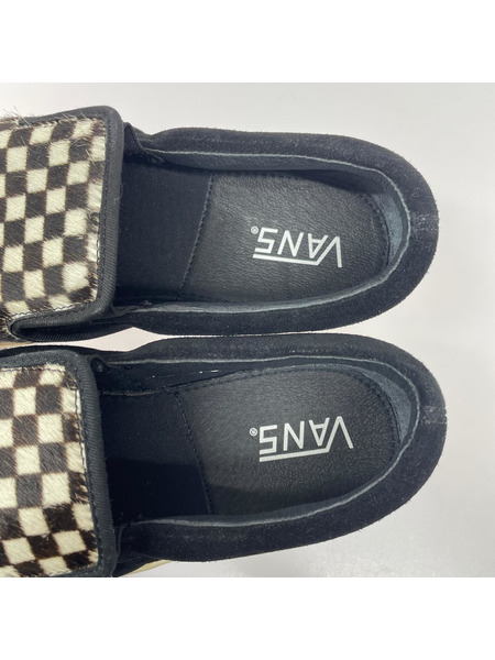 VANS スニーカー スリッポン チェッカー ハラコ (27.5)