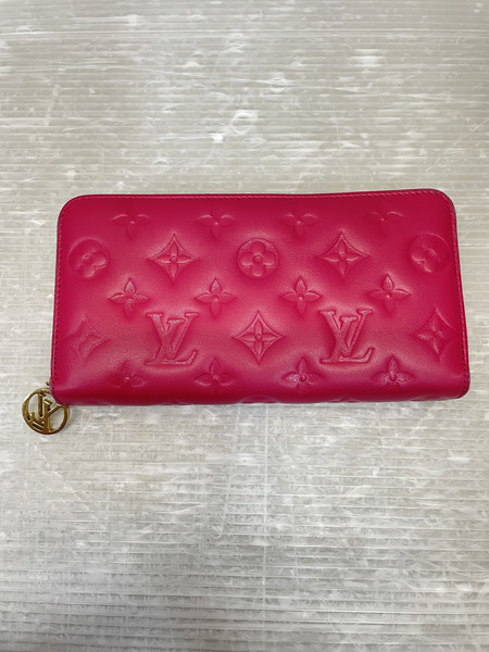 LOUIS VUITTON モノグラムエンボス クッサン ジッピーウォレット ブーゲンビリア
