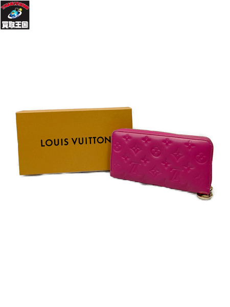 LOUIS VUITTON モノグラムエンボス クッサン ジッピーウォレット ブーゲンビリア