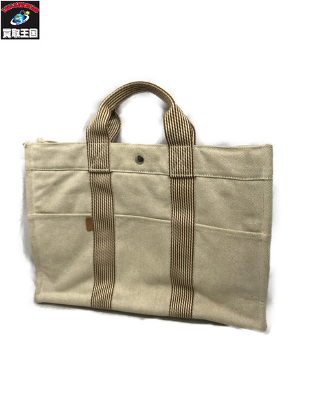 トートバッグ HERMES ニューフールトゥMM ベージュ