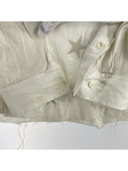 AFB 22SS PEACE EMBROIDERY LINEN SHIRT L 白