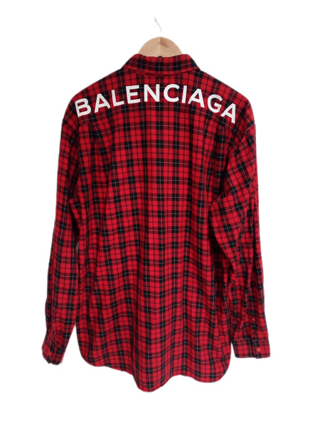 BALENCIAGA バックロゴチェックシャツ 508465 TYB16(39)