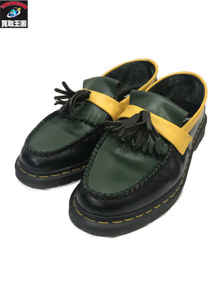 Dr.Martens カラーブロックタッセルローファー 25cm YEL×GRE/ドクター