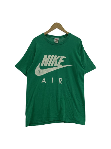 90s初期 NIKE USA製/銀タグ SWOOSH ロゴTシャツ(L) グリーン[値下]