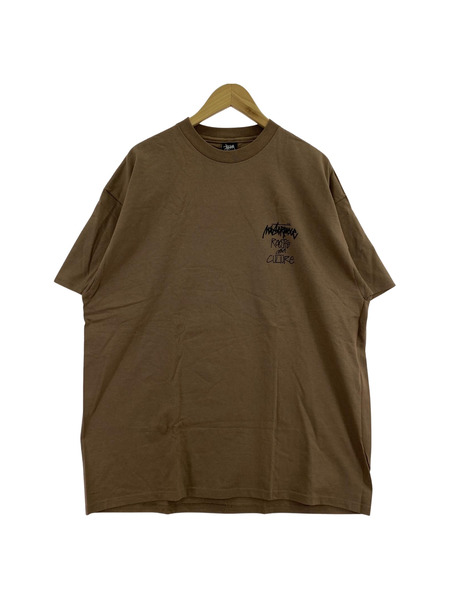 STUSSY　MASTERPIECE Tシャツ　ブラウン　XL　汚レ