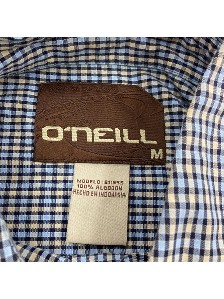 OLD O'NEILL チェック S/Sシャツ ブルー (M)