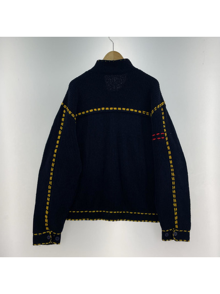 PHINGERIN PG1 KNIT ニットジャケット L ネイビーイエロー