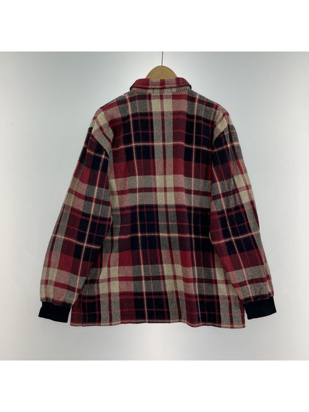 POLO RALPH LAUREN 長袖シャツ チェック柄 ハーフジップ 赤 L